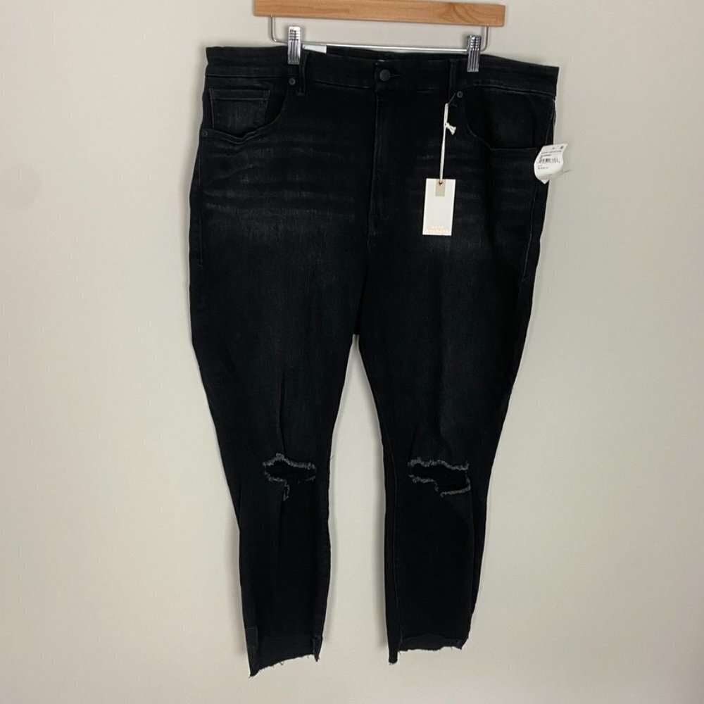 Good American‎ Good Legs Crop Jeans Black Womens 24 Inseam 27" Ankle Cropped